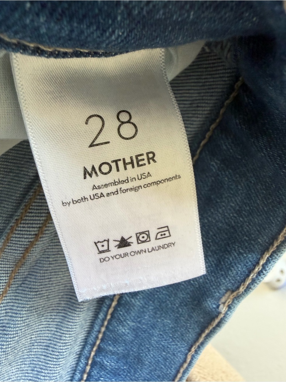 MOTHER Light Blue Ankle Crop Jeans with Frayed Hem - Picture 9 of 10